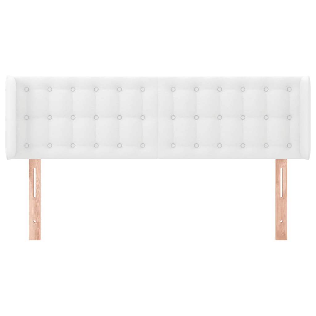 Hoofdbord Met Randen Kunstleer 147 x 16 x 78/88 cm Wit