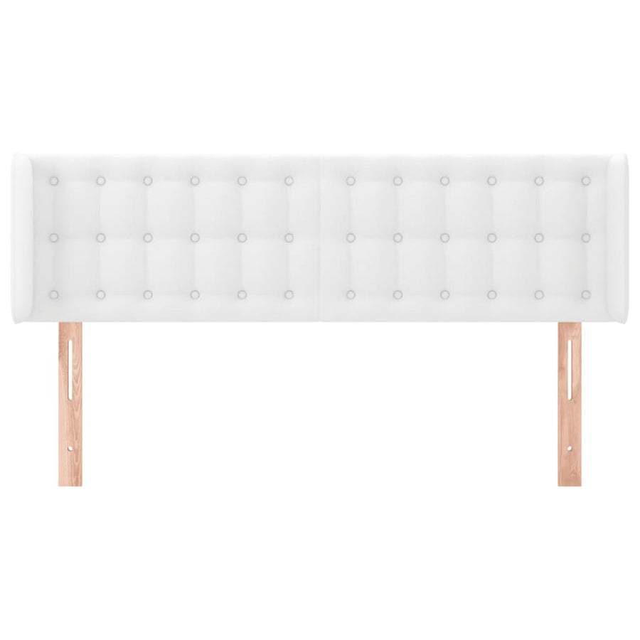 Hoofdbord Met Randen Kunstleer 147 x 16 x 78/88 cm Wit