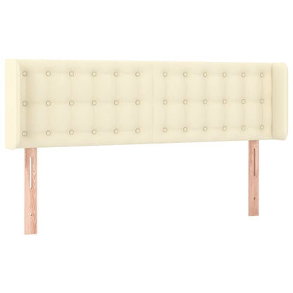 Hoofdbord Met Randen Kunstleer Kleurig 147 x 16 x 78/88 cm Crème