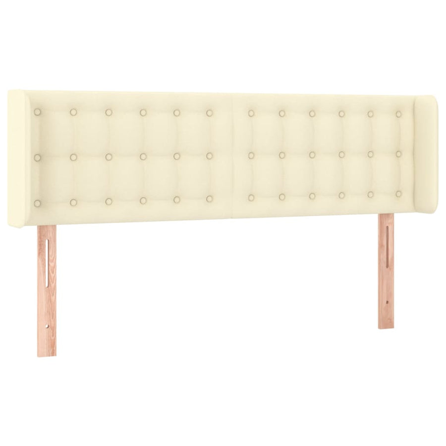 Hoofdbord Met Randen Kunstleer Kleurig 147 x 16 x 78/88 cm Crème