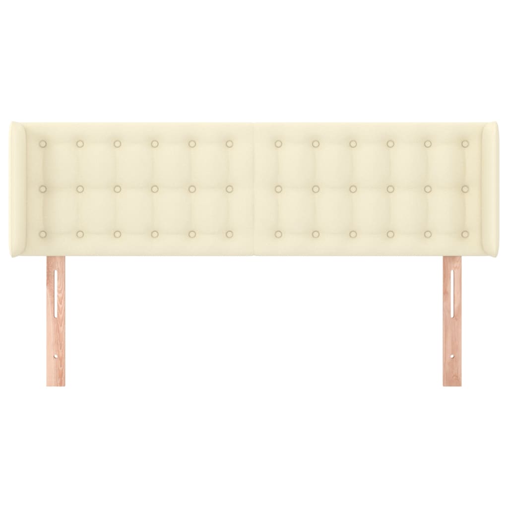 Hoofdbord Met Randen Kunstleer Kleurig 147 x 16 x 78/88 cm Crème