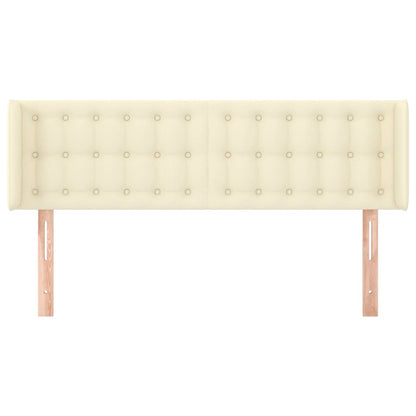 Hoofdbord Met Randen Kunstleer Kleurig 147 x 16 x 78/88 cm Crème