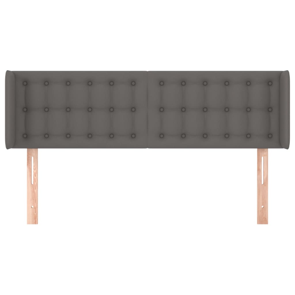 Hoofdbord Met Randen Kunstleer 147 x 16 x 78/88 cm Grijs