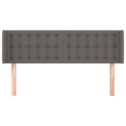 Hoofdbord Met Randen Kunstleer 147 x 16 x 78/88 cm Grijs