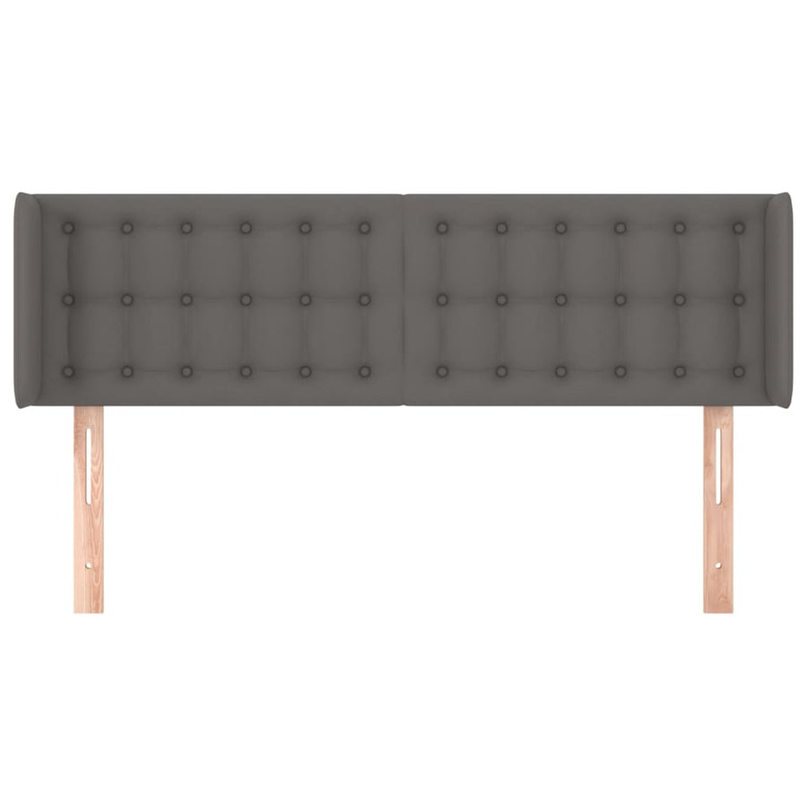 Hoofdbord Met Randen Kunstleer 147 x 16 x 78/88 cm Grijs