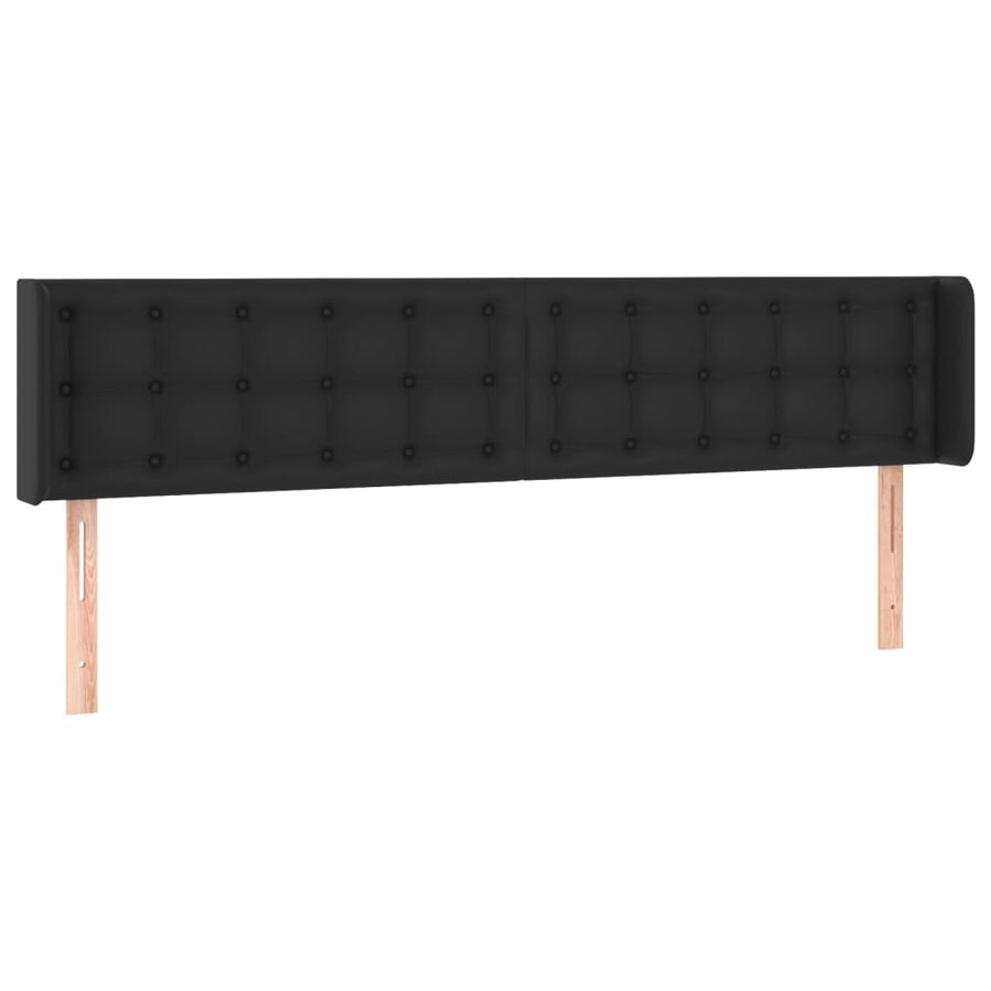 Hoofdbord Met Randen Kunstleer 163 x 16 x 78/88 cm Zwart