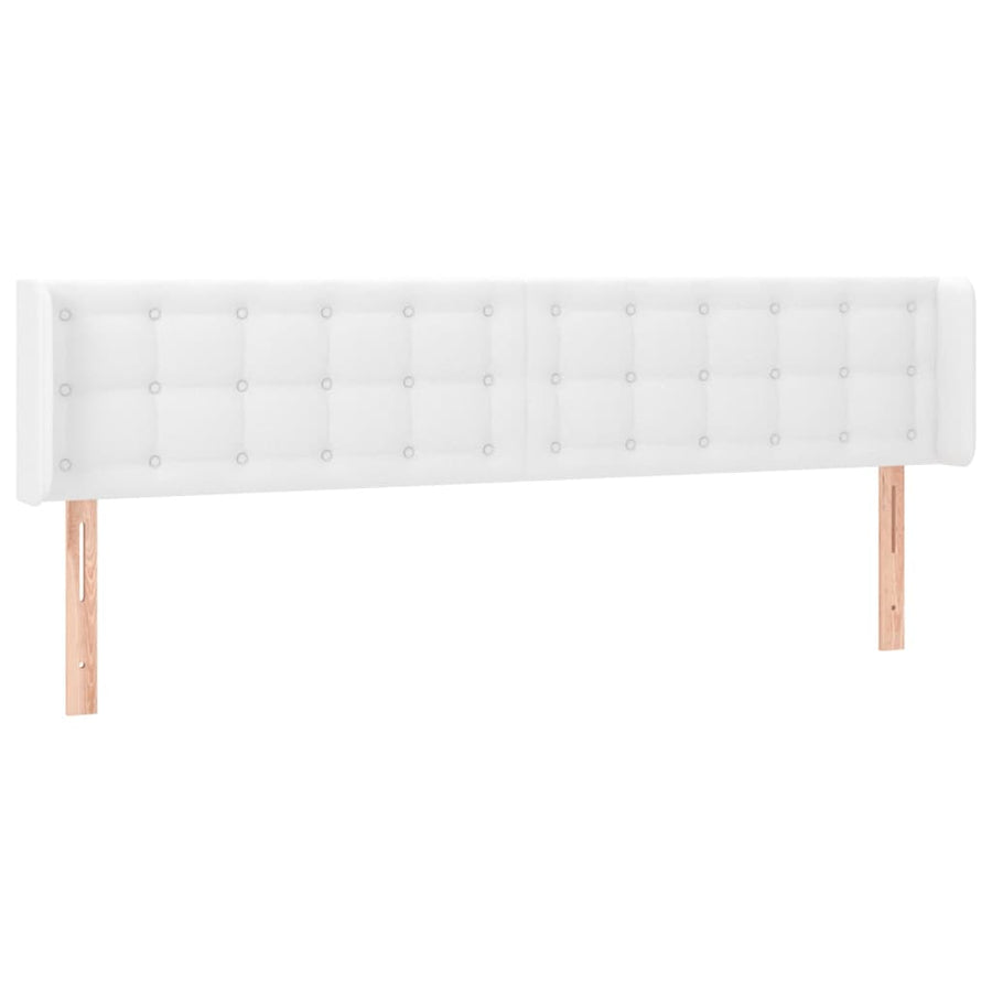 Hoofdbord Met Randen Kunstleer 163 x 16 x 78/88 cm Wit