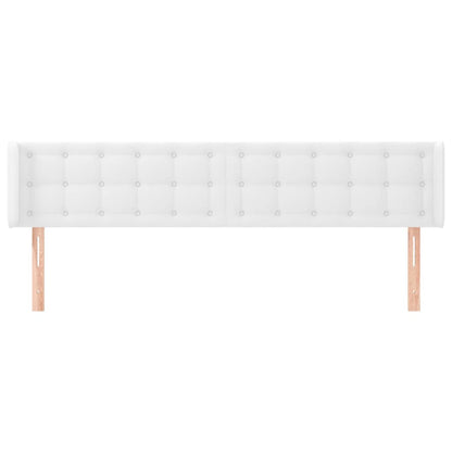 Hoofdbord Met Randen Kunstleer 163 x 16 x 78/88 cm Wit