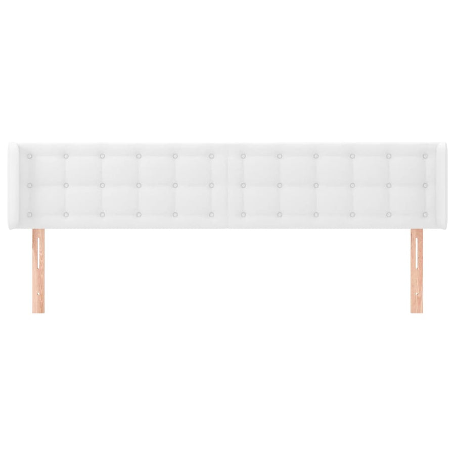 Hoofdbord Met Randen Kunstleer 163 x 16 x 78/88 cm Wit
