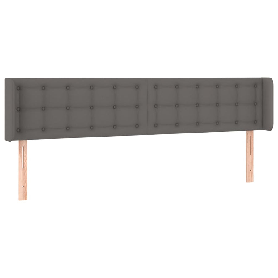 Hoofdbord Met Randen Kunstleer 163 x 16 x 78/88 cm Grijs