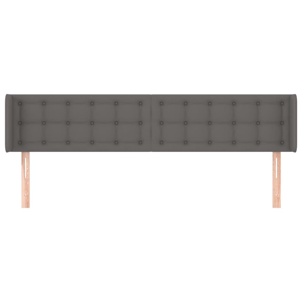Hoofdbord Met Randen Kunstleer 163 x 16 x 78/88 cm Grijs