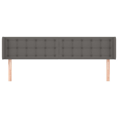 Hoofdbord Met Randen Kunstleer 163 x 16 x 78/88 cm Grijs