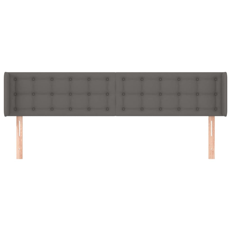 Hoofdbord Met Randen Kunstleer 163 x 16 x 78/88 cm Grijs