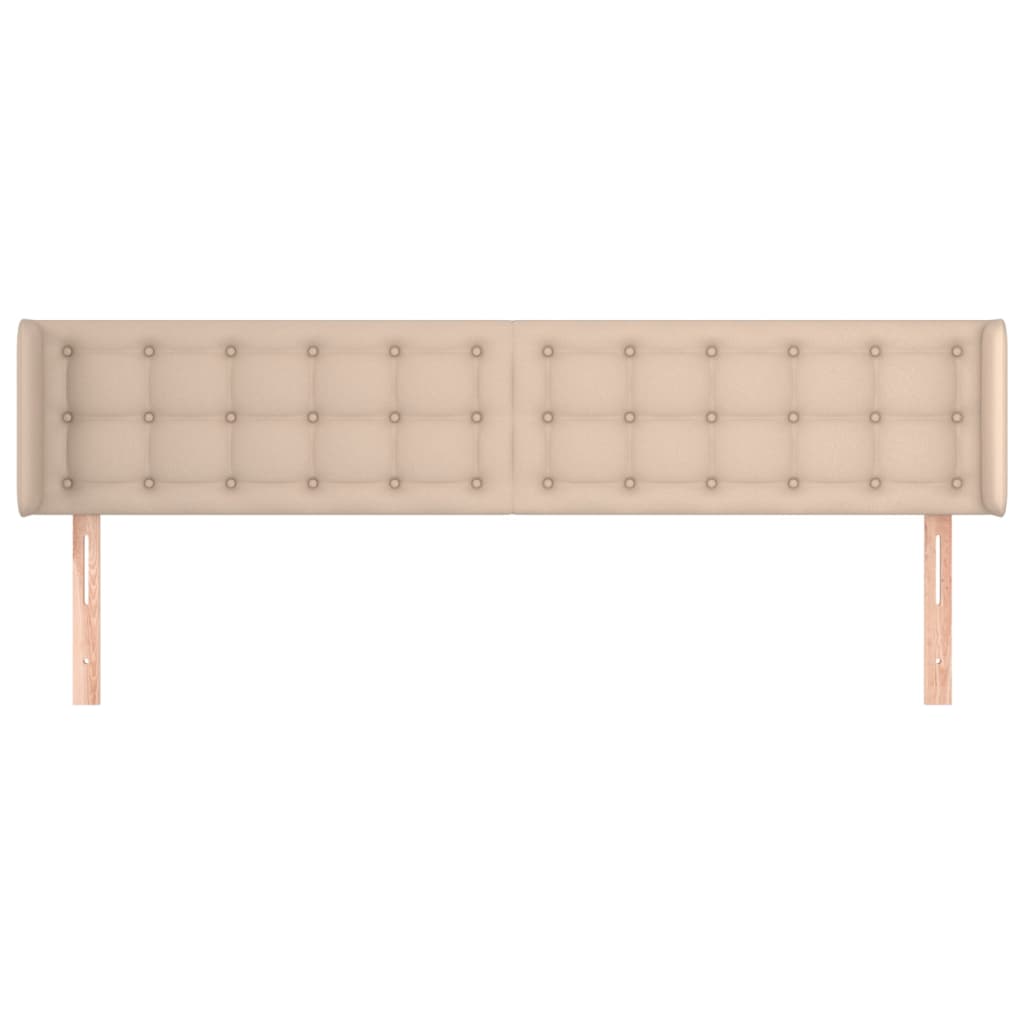 Hoofdbord met randen 163x16x78/88 cm kunstleer cappuccinokleur