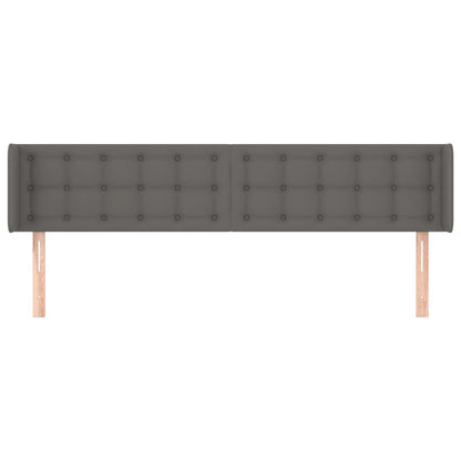 Hoofdbord Met Randen Kunstleer 183 x 16 x 78/88 cm Grijs