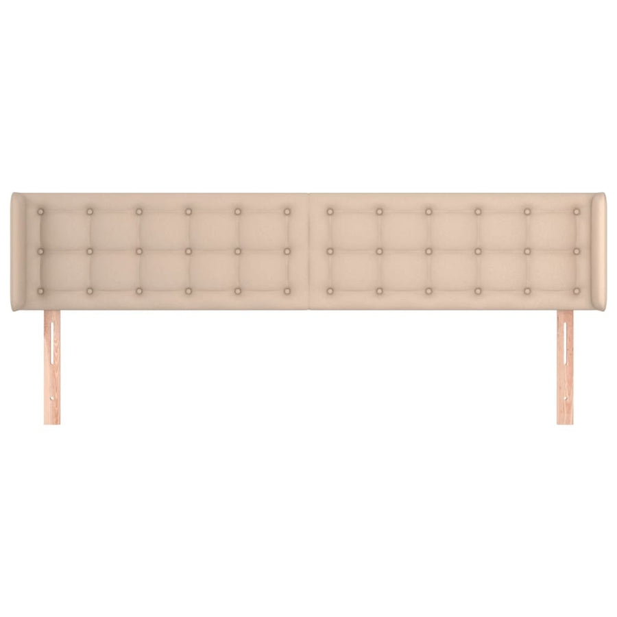 Hoofdbord Met Randen Kunstleer Kleur 183 x 16 x 78/88 cm Cappuccino