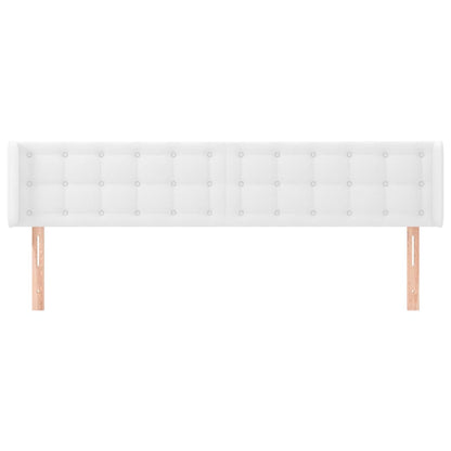 Hoofdbord Met Randen Kunstleer 203 x 16 x 78/88 cm Wit