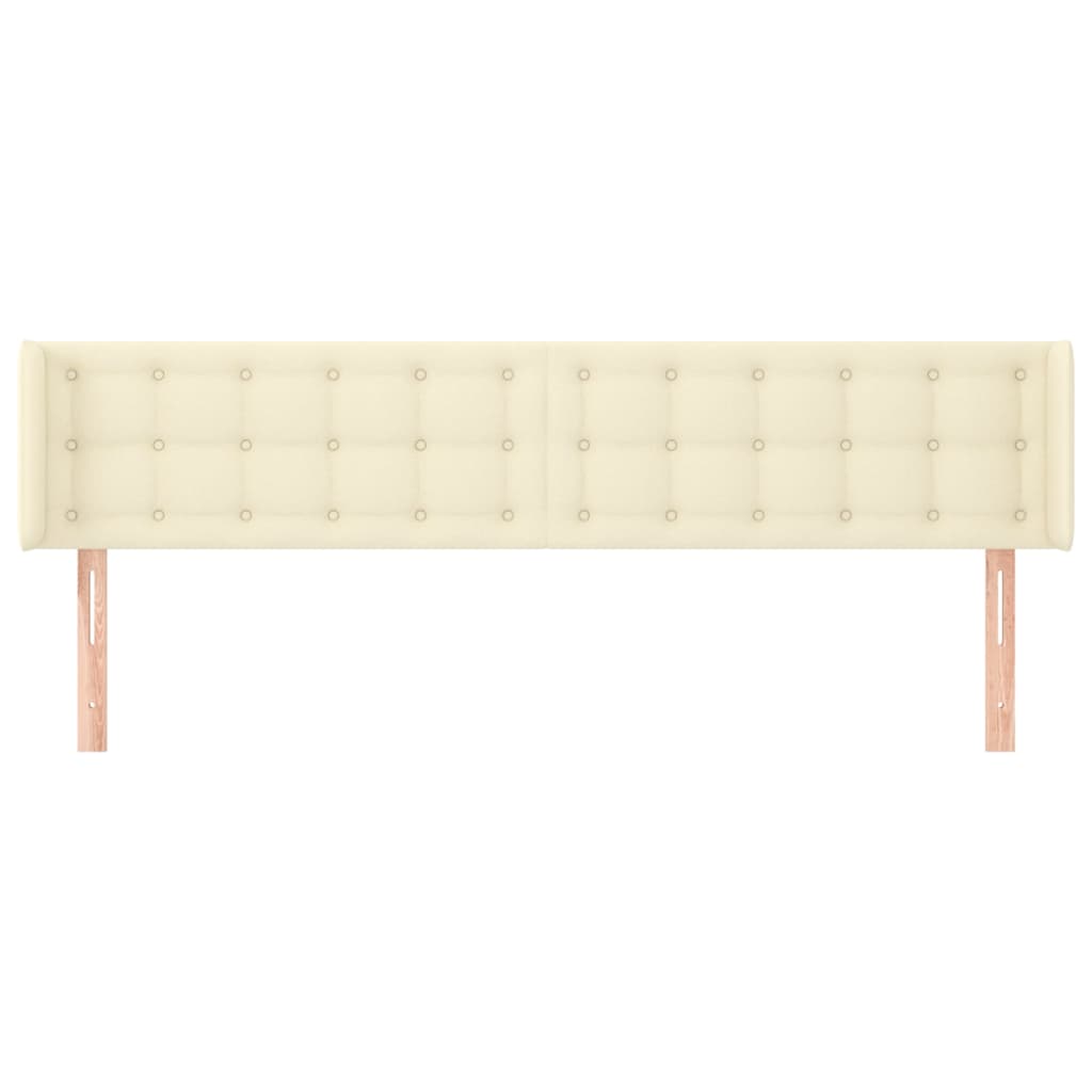 Hoofdbord Met Randen Kunstleer Kleurig 203 x 16 x 78/88 cm Crème