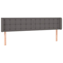 Hoofdbord Met Randen Kunstleer 203 x 16 x 78/88 cm Grijs