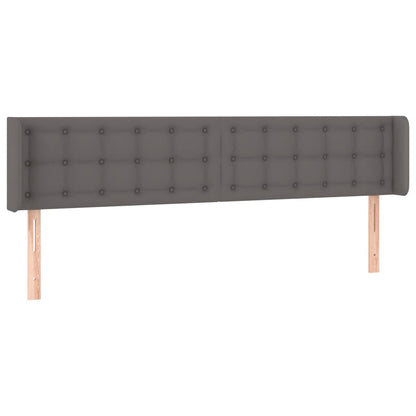 Hoofdbord Met Randen Kunstleer 203 x 16 x 78/88 cm Grijs
