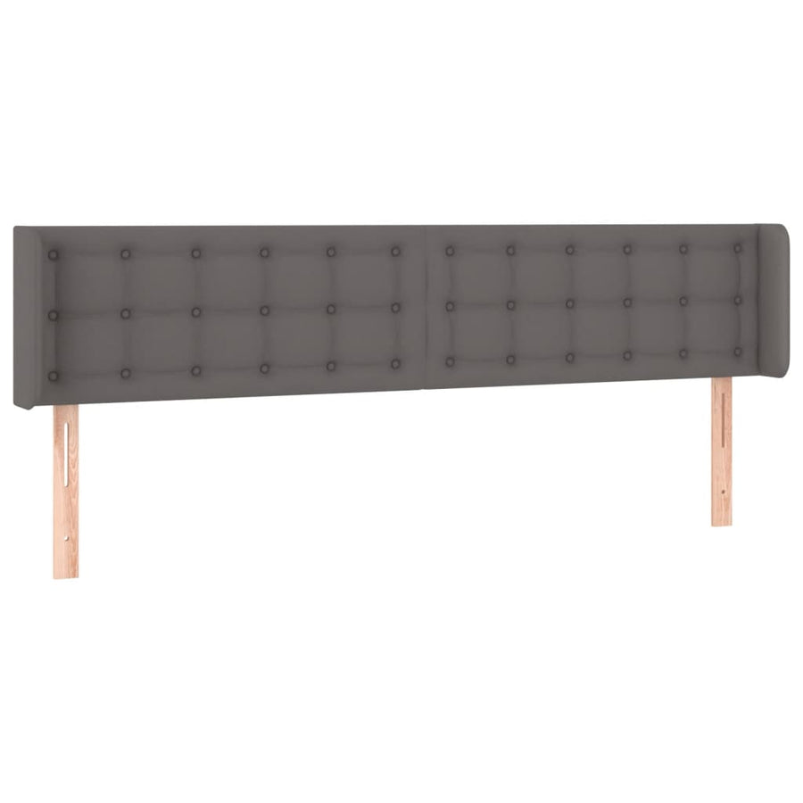 Hoofdbord Met Randen Kunstleer 203 x 16 x 78/88 cm Grijs