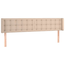 Hoofdbord met randen 203x16x78/88 cm kunstleer cappuccinokleur