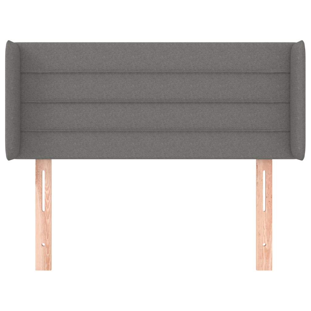 Hoofdbord met randen 93x16x78/88 cm stof donkergrijs 93 x 16 x 78/88 cm Donkergrijs