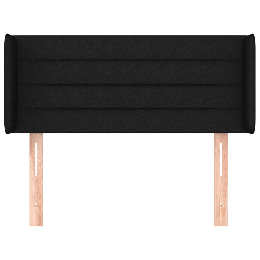 Hoofdbord met randen 93x16x78/88 cm stof zwart 93 x 16 x 78/88 cm Zwart