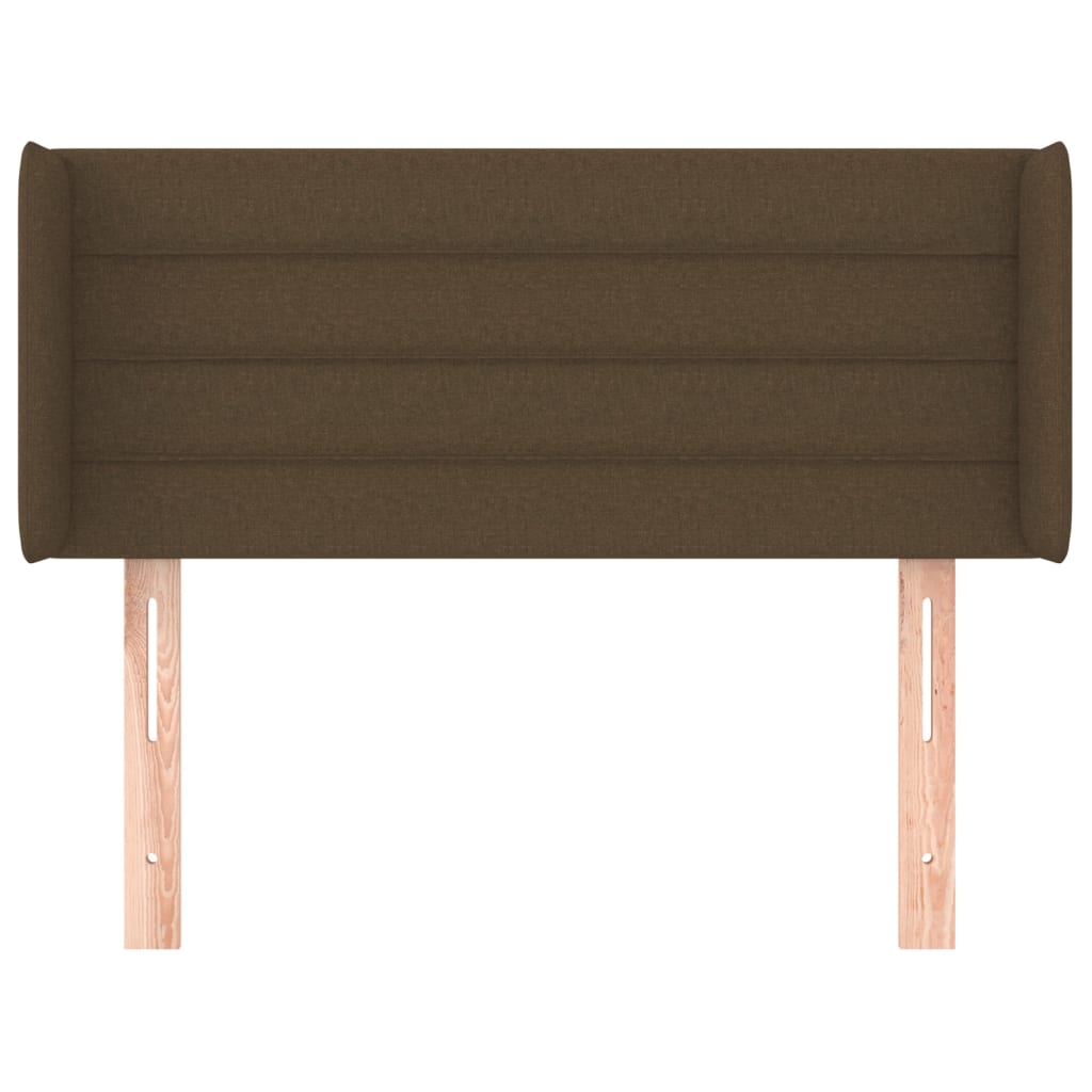 Hoofdbord met randen 93x16x78/88 cm stof donkerbruin