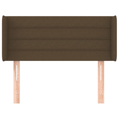 Hoofdbord met randen 93x16x78/88 cm stof donkerbruin