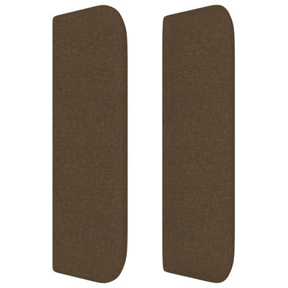 Hoofdbord met randen 93x16x78/88 cm stof donkerbruin