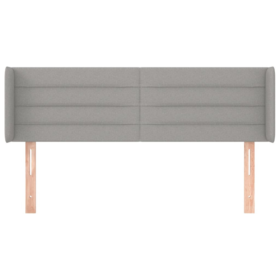 Hoofdbord met randen 147x16x78/88 cm stof lichtgrijs 147 x 16 x 78/88 cm Lichtgrijs