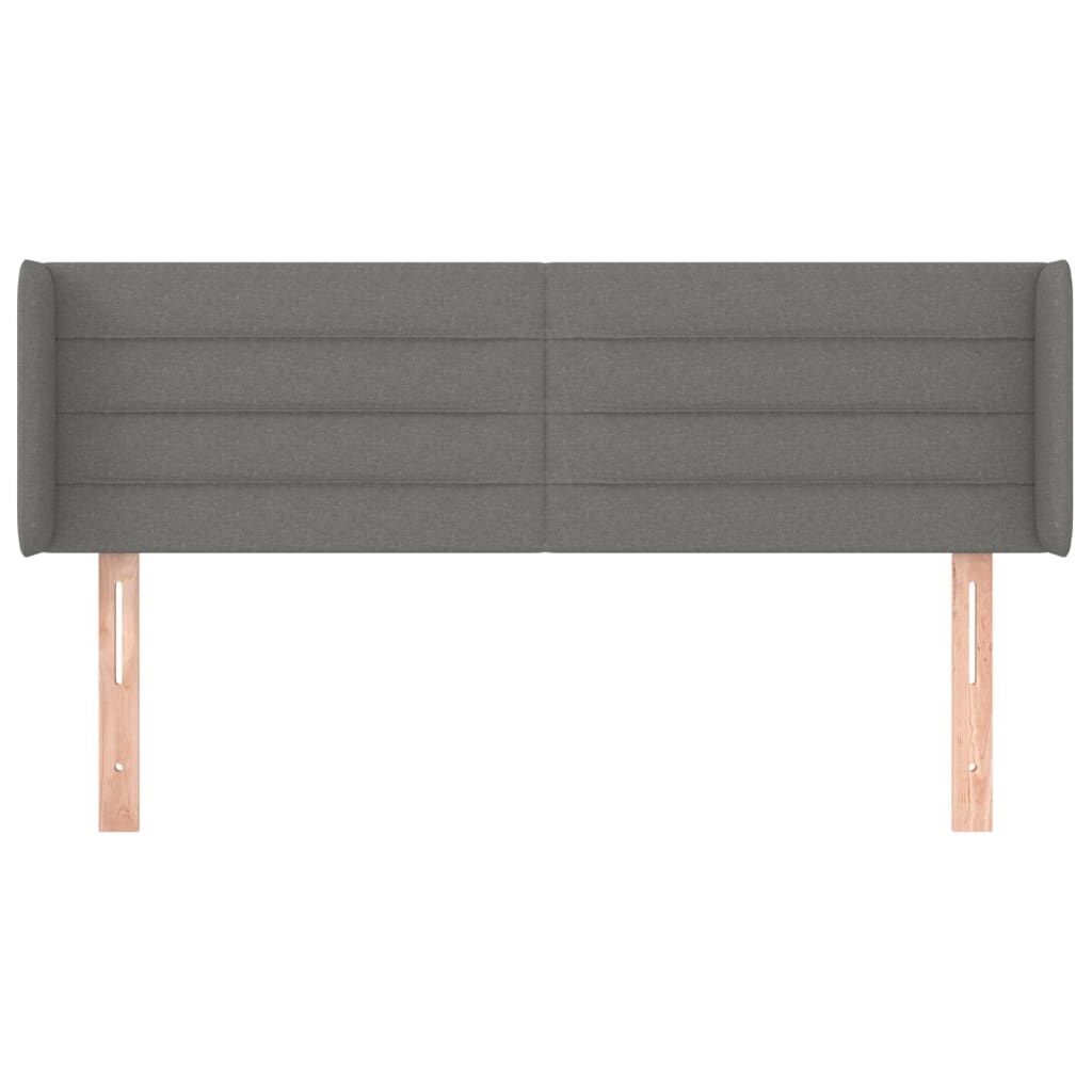 Hoofdbord met randen 147x16x78/88 cm stof donkergrijs 147 x 16 x 78/88 cm Donkergrijs