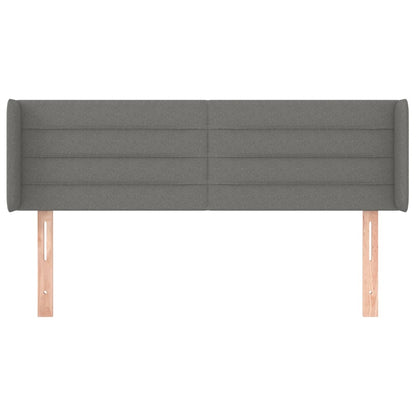 Hoofdbord met randen 147x16x78/88 cm stof donkergrijs 147 x 16 x 78/88 cm Donkergrijs