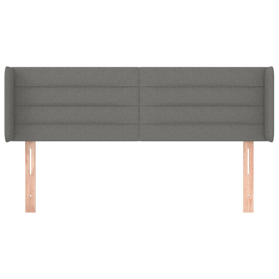 Hoofdbord met randen 147x16x78/88 cm stof donkergrijs 147 x 16 x 78/88 cm Donkergrijs