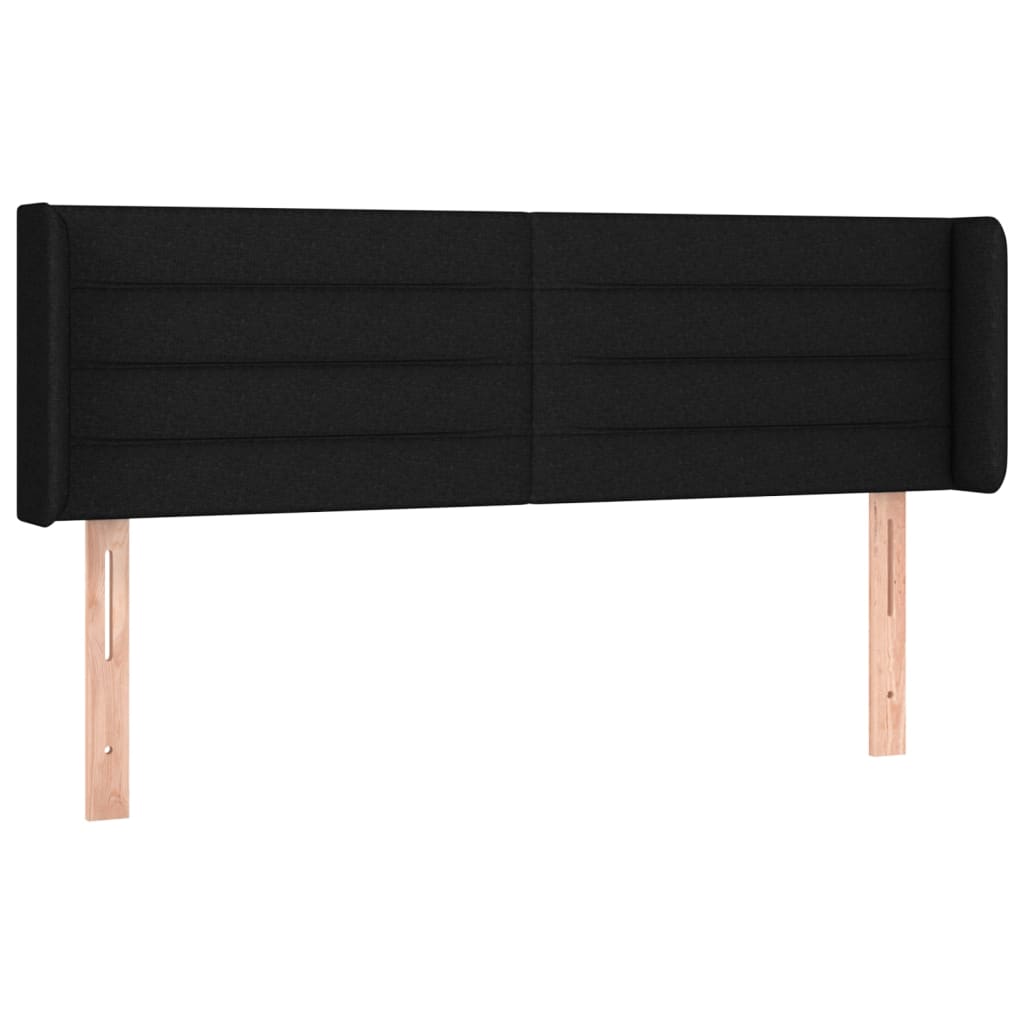 Hoofdbord met randen 147x16x78/88 cm stof zwart 147 x 16 x 78/88 cm Zwart