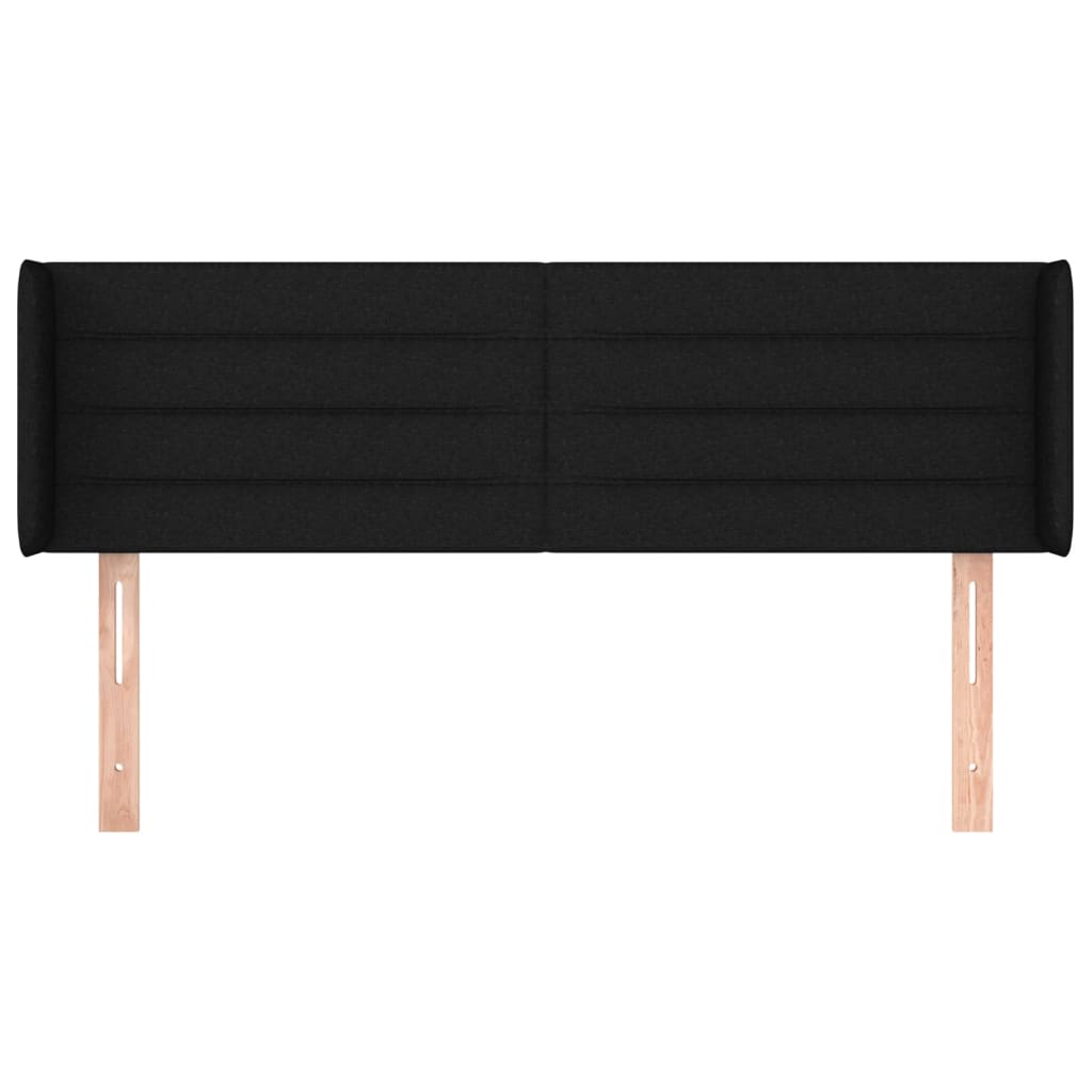 Hoofdbord met randen 147x16x78/88 cm stof zwart 147 x 16 x 78/88 cm Zwart