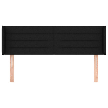 Hoofdbord met randen 147x16x78/88 cm stof zwart 147 x 16 x 78/88 cm Zwart