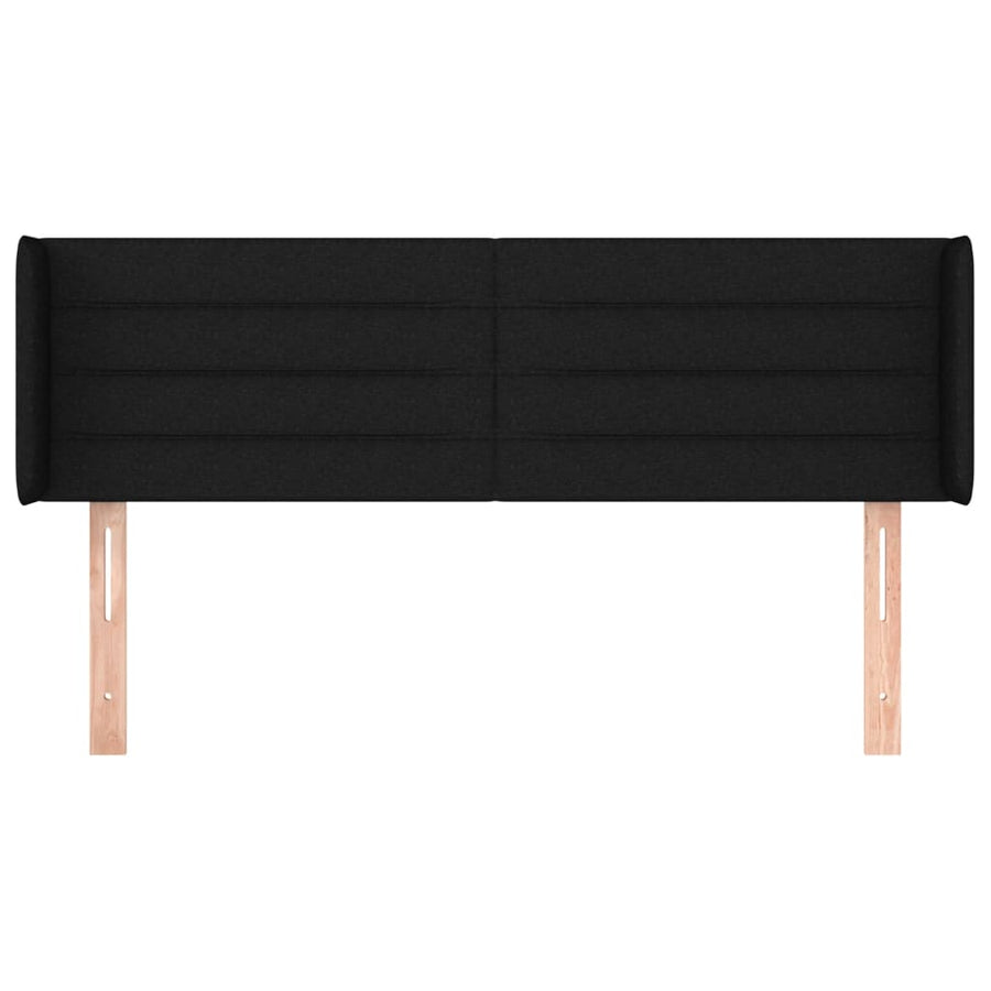 Hoofdbord met randen 147x16x78/88 cm stof zwart 147 x 16 x 78/88 cm Zwart