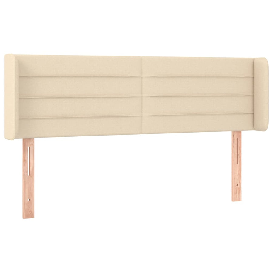 Hoofdbord met randen 147x16x78/88 cm stof crèmekleurig 147 x 16 x 78/88 cm Crème