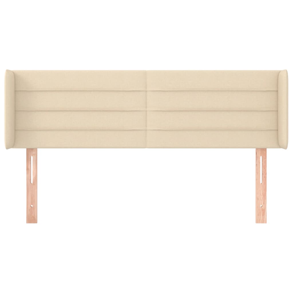 Hoofdbord met randen 147x16x78/88 cm stof crèmekleurig 147 x 16 x 78/88 cm Crème