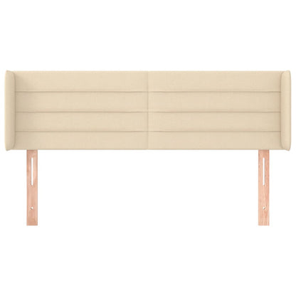 Hoofdbord met randen 147x16x78/88 cm stof crèmekleurig 147 x 16 x 78/88 cm Crème