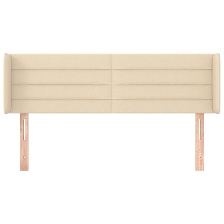 Hoofdbord met randen 147x16x78/88 cm stof crèmekleurig 147 x 16 x 78/88 cm Crème