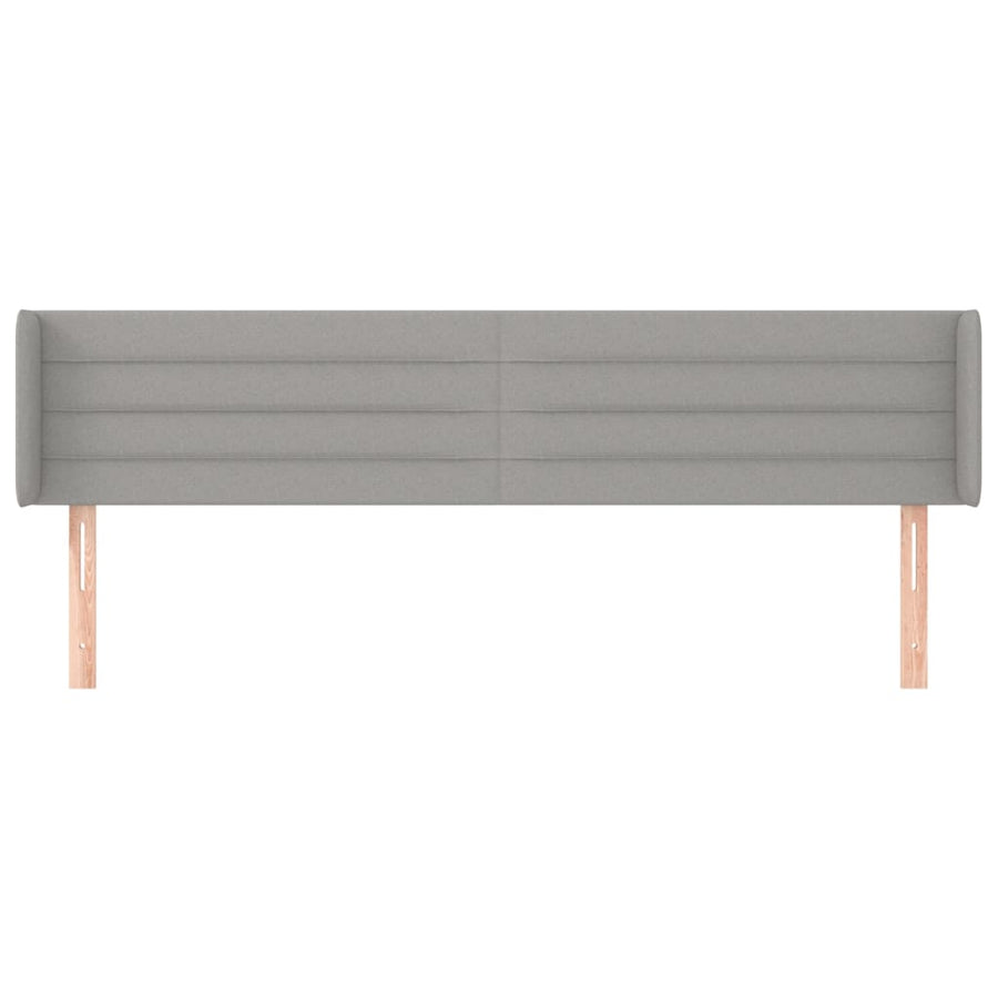 Hoofdbord met randen 163x16x78/88 cm stof lichtgrijs 163 x 16 x 78/88 cm Lichtgrijs