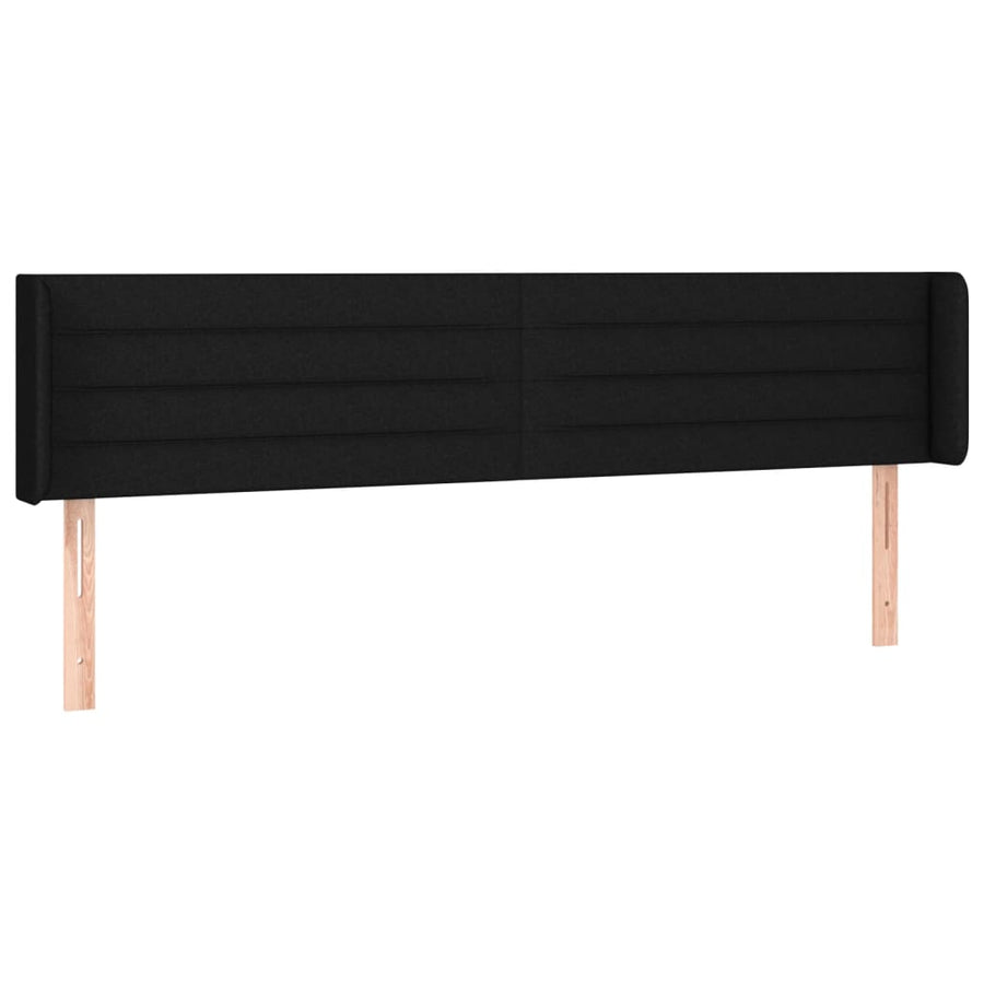 Hoofdbord Met Randen Stof 163 x 16 x 78/88 cm Zwart