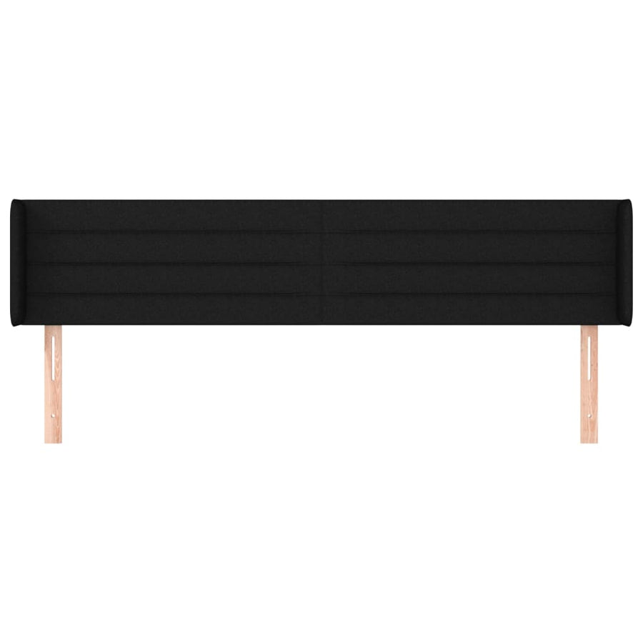 Hoofdbord Met Randen Stof 163 x 16 x 78/88 cm Zwart