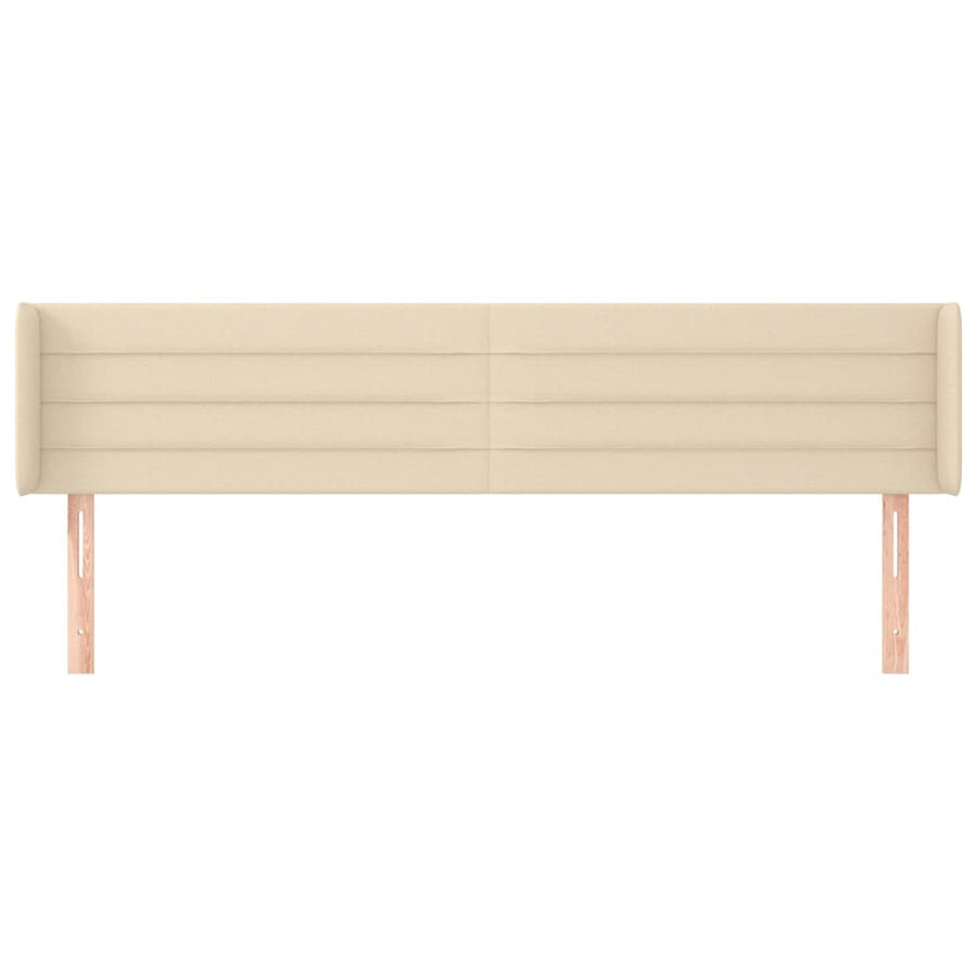 Hoofdbord Met Randen Stof Kleurig 163 x 16 x 78/88 cm Crème
