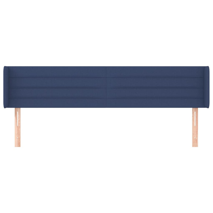 Hoofdbord Met Randen Stof 163 x 16 x 78/88 cm Blauw