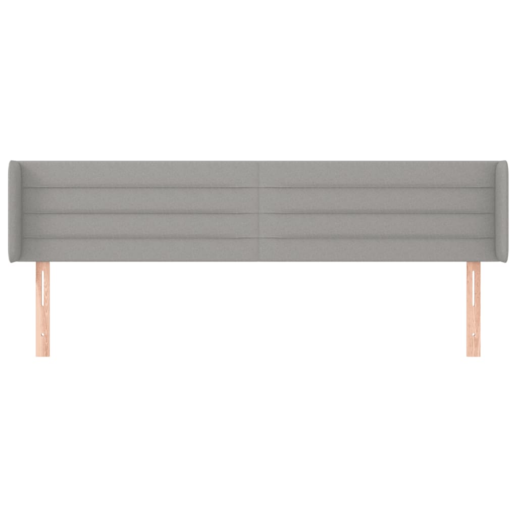 Hoofdbord met randen 183x16x78/88 cm stof lichtgrijs 183 x 16 x 78/88 cm Lichtgrijs