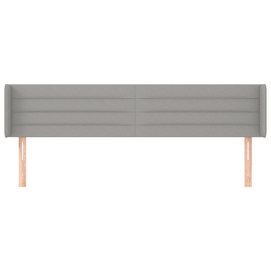 Hoofdbord met randen 183x16x78/88 cm stof lichtgrijs 183 x 16 x 78/88 cm Lichtgrijs